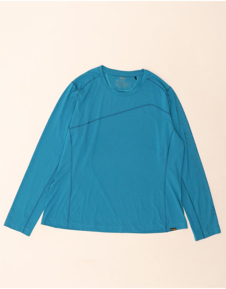 JACK WOLFSKIN Womens Top Long Sleeve UK 22/24 2XL Blue Polyester Vintage Jack Wolfskin and Second-Hand Jack Wolfskin from Messina Hembry 