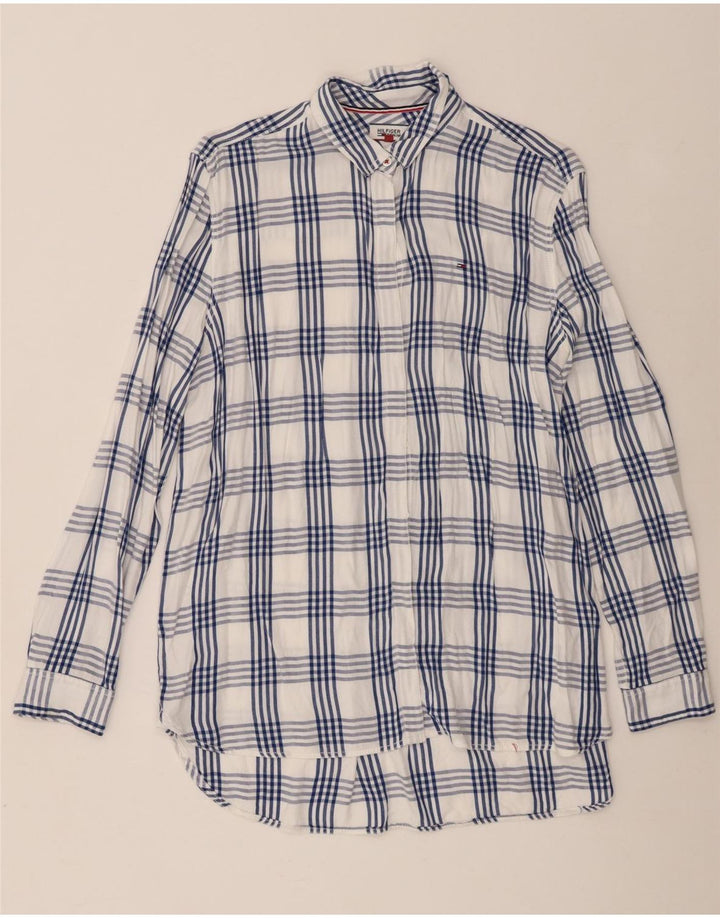 Damska koszula oversize Tommy Hilfiger UK 18 XL w białą kratkę, wiskoza