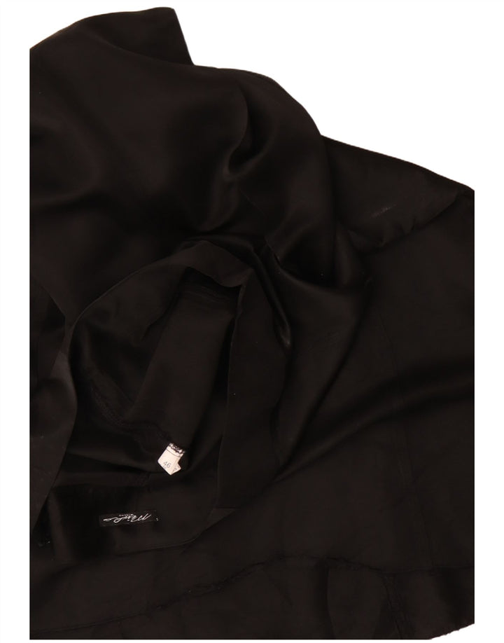 Vintage damska spódnica Maxi w kształcie litery A IT 46 Large W32 Czarny jedwabny klasyk