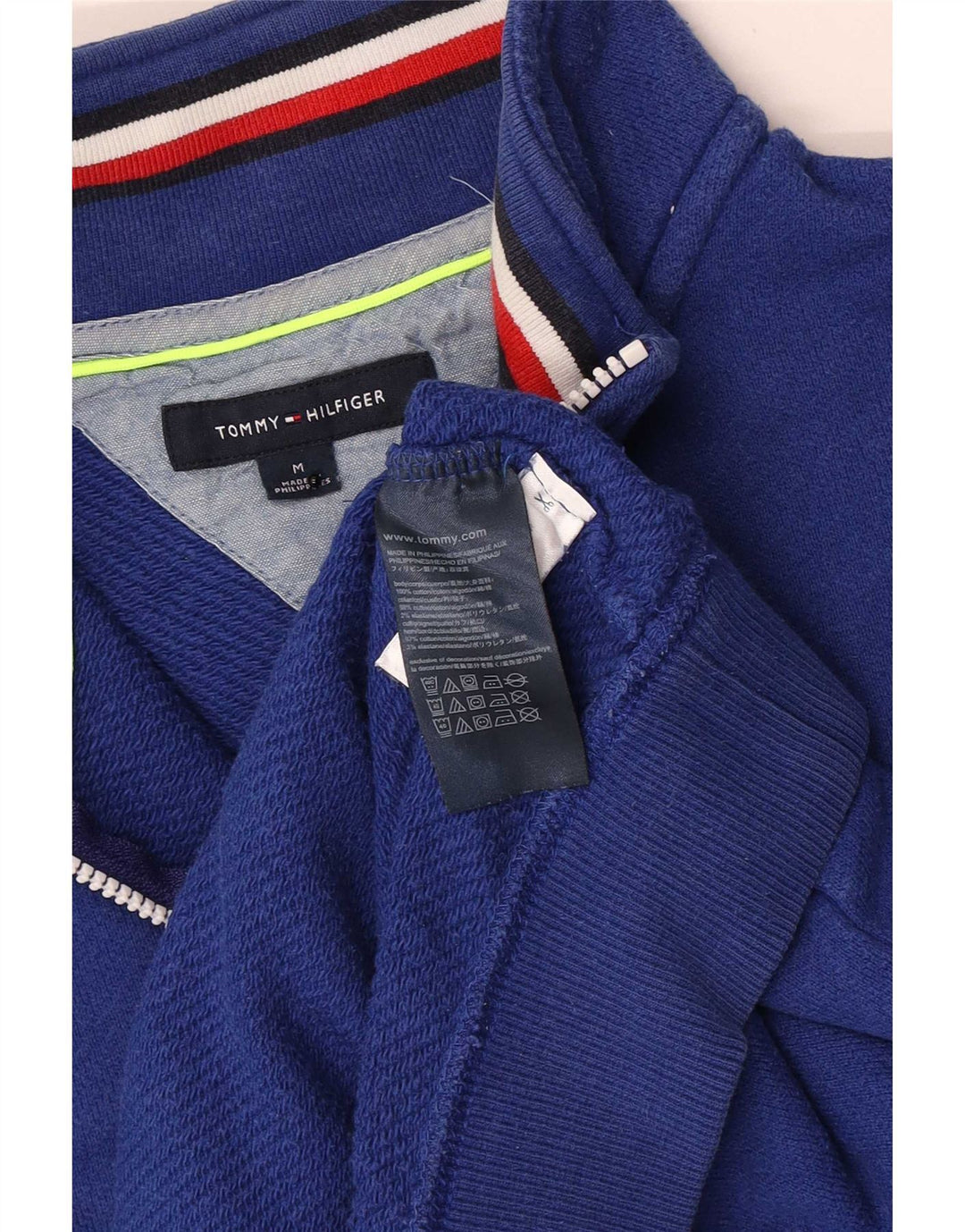 Męska bluza z zamkiem błyskawicznym Tommy Hilfiger, średnioniebieska, bawełniana
