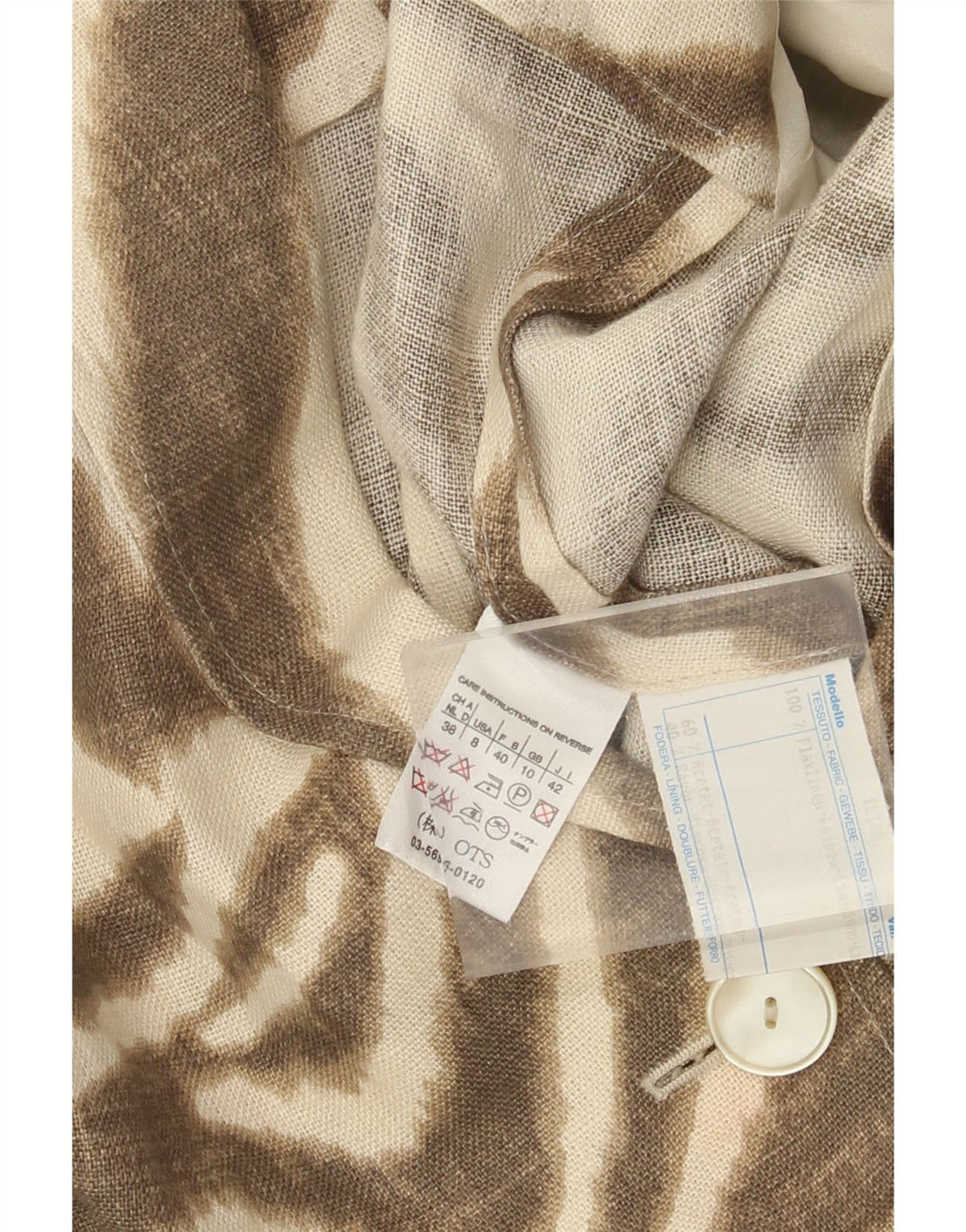 Vintage damska marynarka oversize z rękawem 3/4 UK 10, mała brązowa