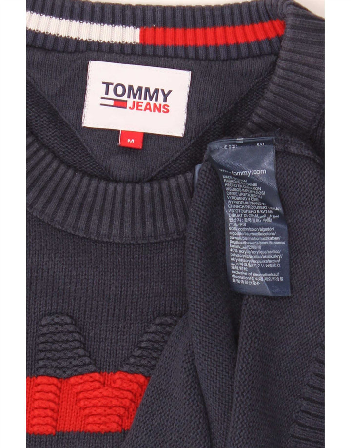 Męski sweter z okrągłym dekoltem Tommy Hilfiger, średni granatowy, bawełniany