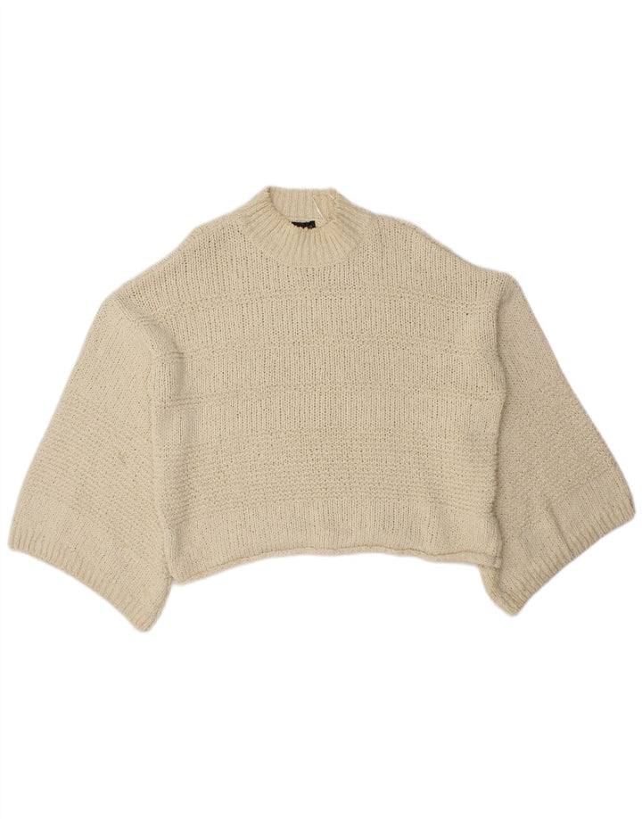Damski sweter oversize z golfem Topshop UK 8, mały, w kolorze złamanej bieli