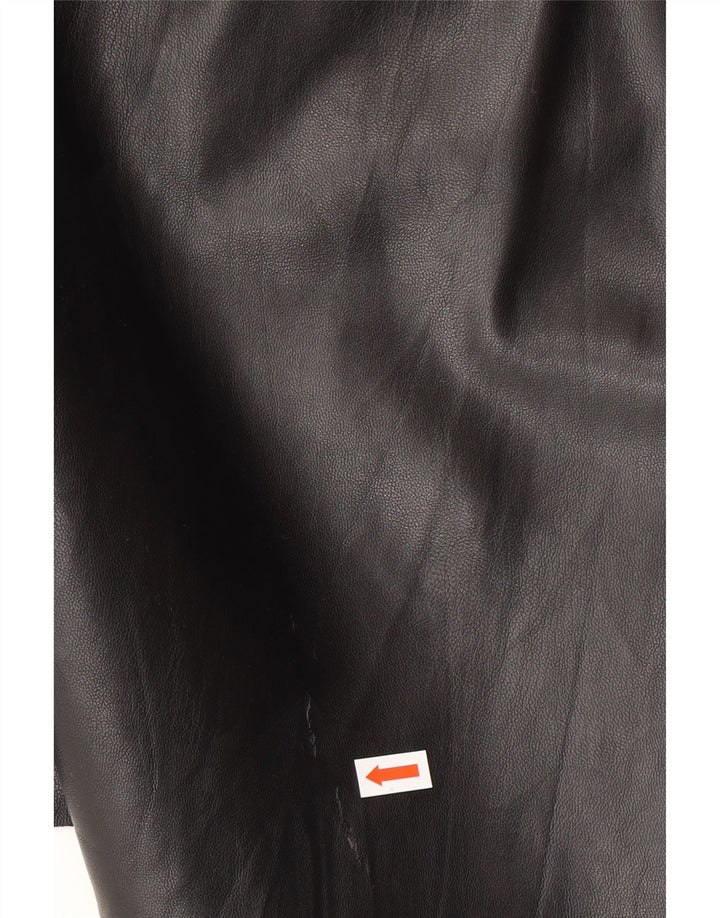 Damska spódnica mini ze sztucznej skóry Zara, średnia W28, czarny poliester