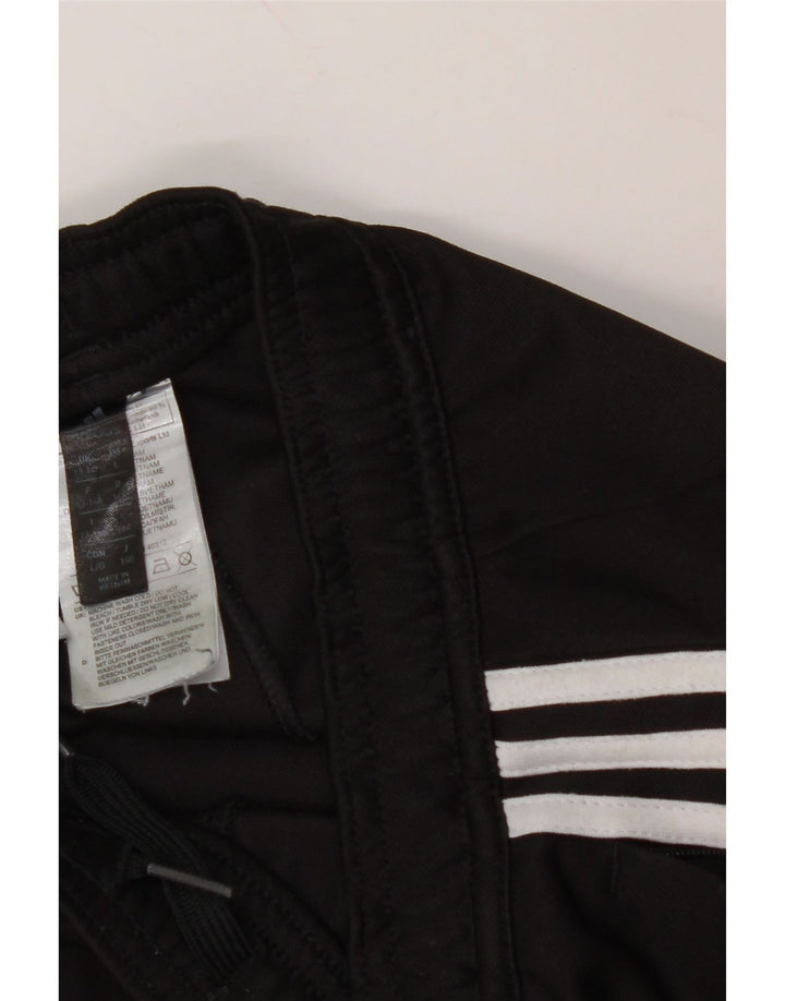 ADIDAS Boys Tracksuit Trousers 13-14 Years Black Polyester