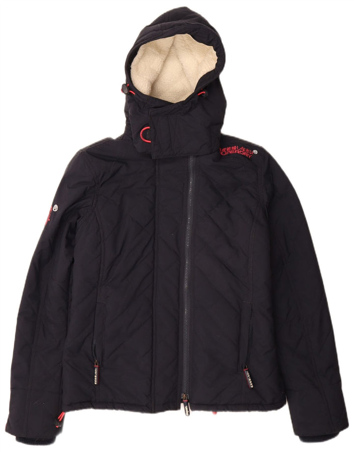 Damska kurtka wiatrówka Superdry Sherpa z kapturem UK 14, średni granat