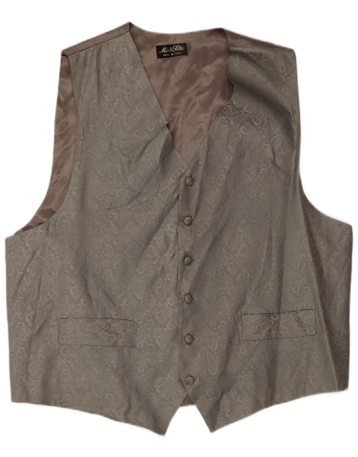 Vintage męska kamizelka duża szara Paisley