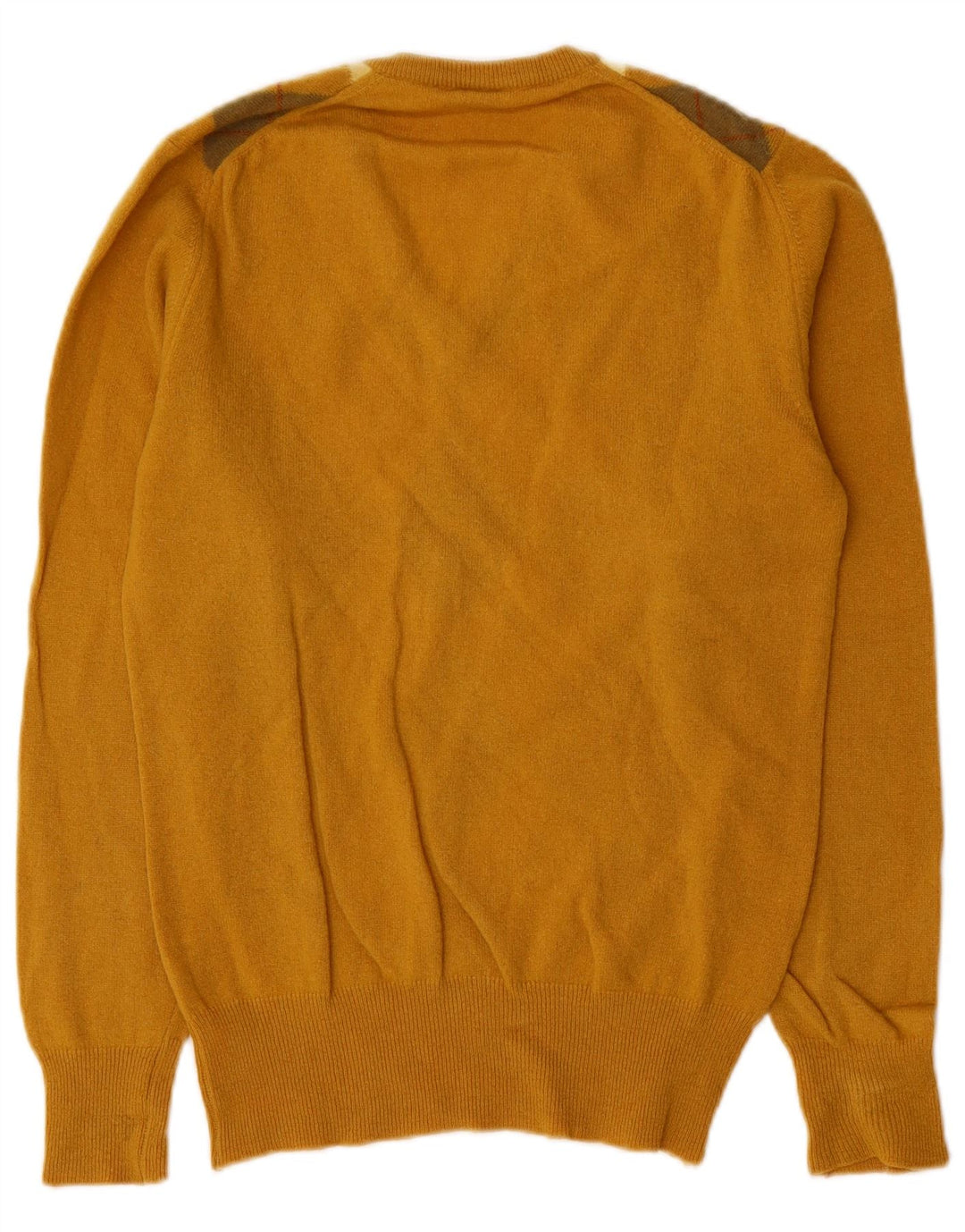 Cutty Sark Męski sweter z dekoltem w kształcie litery V, mały żółty Argyle/diamentowa wełna