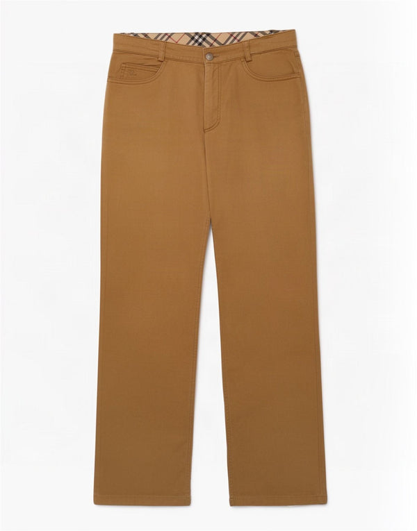 Damskie proste spodnie Burberry EU 40 Medium W28 L27 Brązowa bawełna