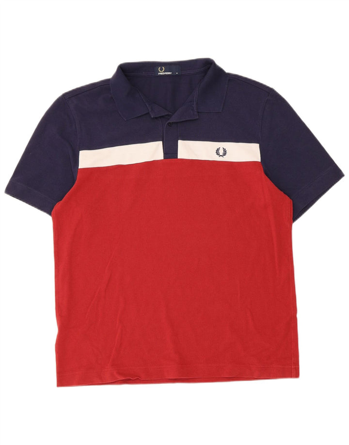 Męska koszulka polo Fred Perry, średnia, wielobarwna bawełna z blokami kolorów