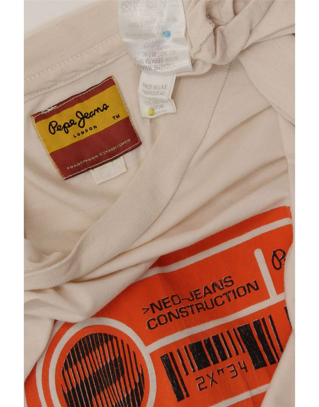 Męska koszulka z grafiką PEPE Jeans, średnia, biała, bawełniana