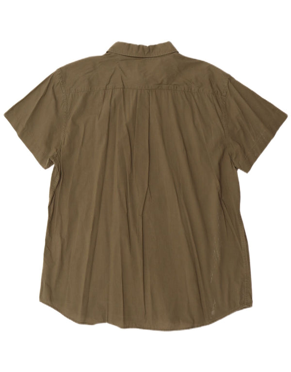 Męska koszula z krótkim rękawem Wrangler o regularnym kroju, 2XL, bawełna khaki