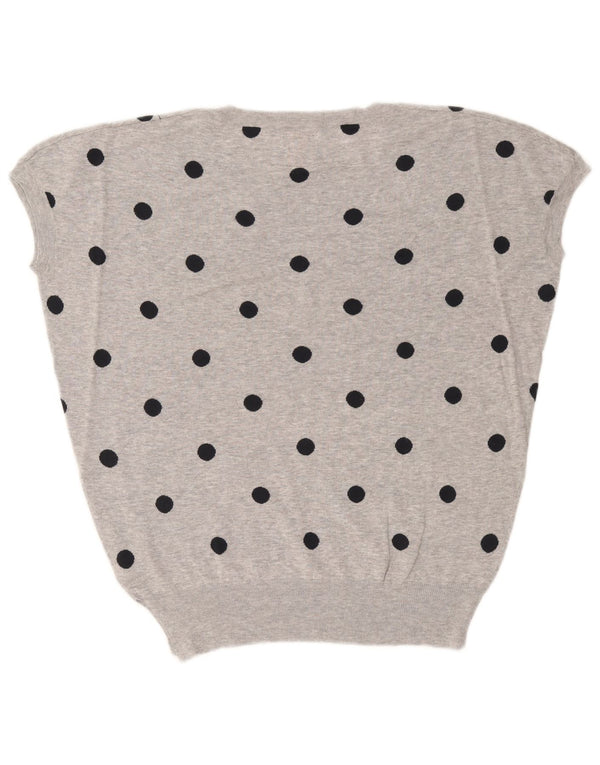 Damski sweter Sun68 z krótkim rękawem i okrągłym dekoltem UK 10, mały szary