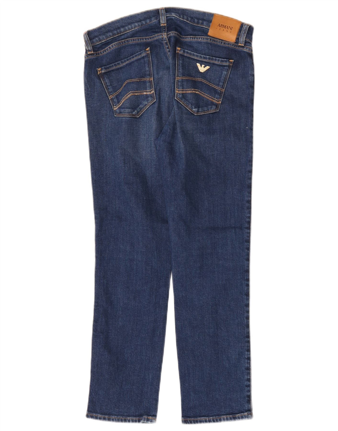 Armani Damskie Crop Straight Jeans W30 L25 Niebieskie bawełniane