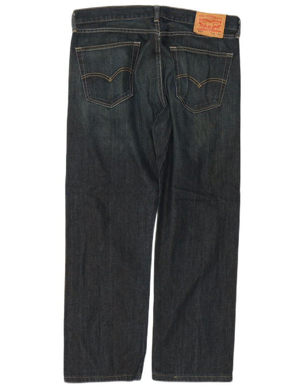Męskie dżinsy Levi's 505 Straight W34 L28 Granatowa bawełna