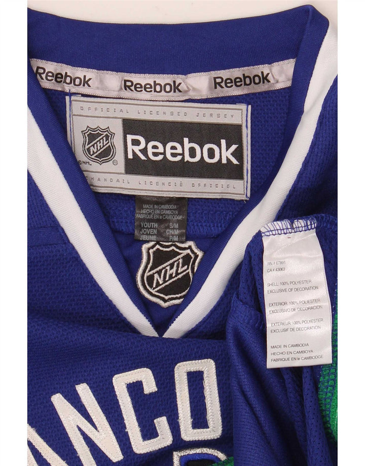 Chłopięcy top Reebok z grafiką, długim rękawem, 13-14 lat, mały, granatowy
