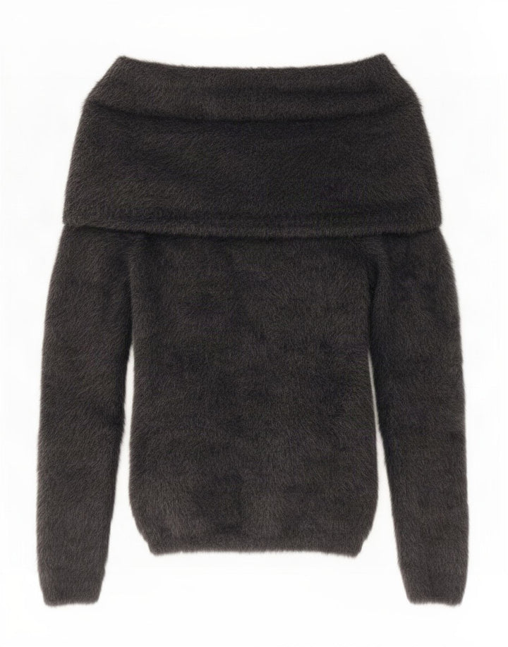 Sweter damski Guess z golfem UK 10, mały, szary poliamid