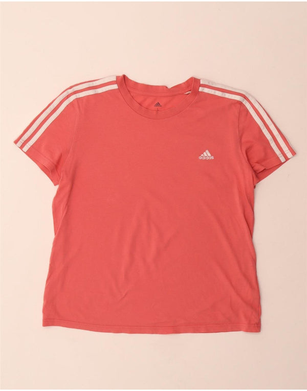 T-shirt damski ADIDAS Top UK 16/18, duży, różowy, bawełniany