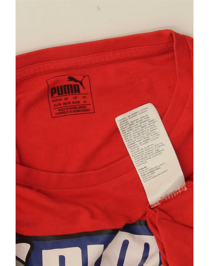Męska koszulka z grafiką Puma XL, czerwona, bawełniana