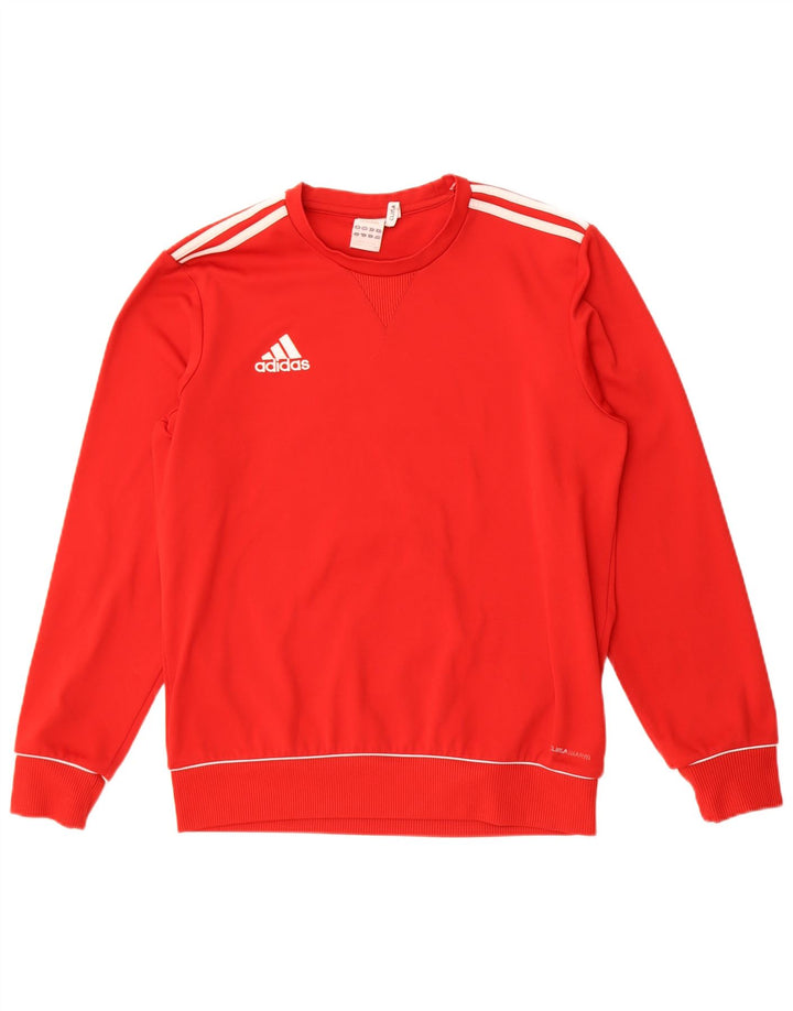 Adidas Męska bluza Climawarm Jumper UK 38/40 Średni czerwony poliester