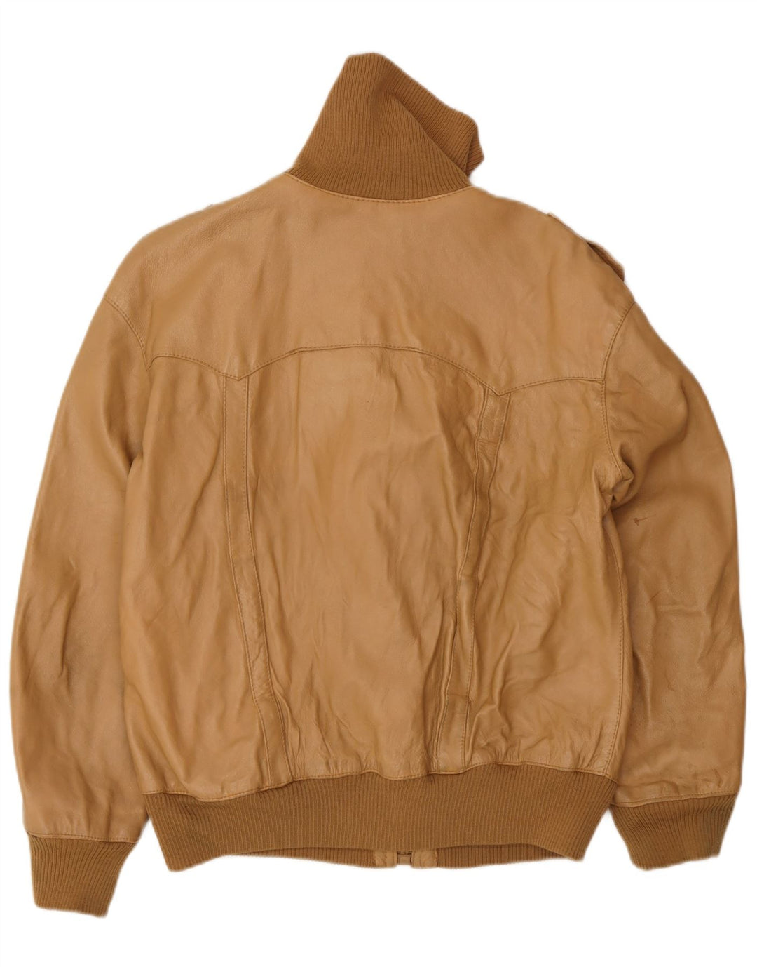 Vintage męska skórzana kurtka wojskowa bomber UK 38 średni beż