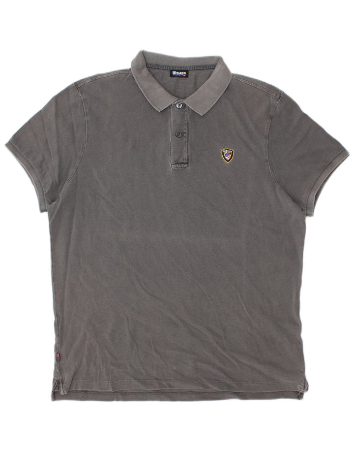 Męska koszulka polo Blauer 2XL Szara bawełna