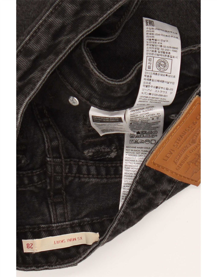 Damska mini spódniczka dżinsowa Levi's W28 Średnia szara bawełna