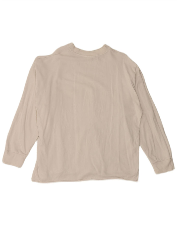 Damski sweter oversize Zara UK 10, mały, biały, bawełniany