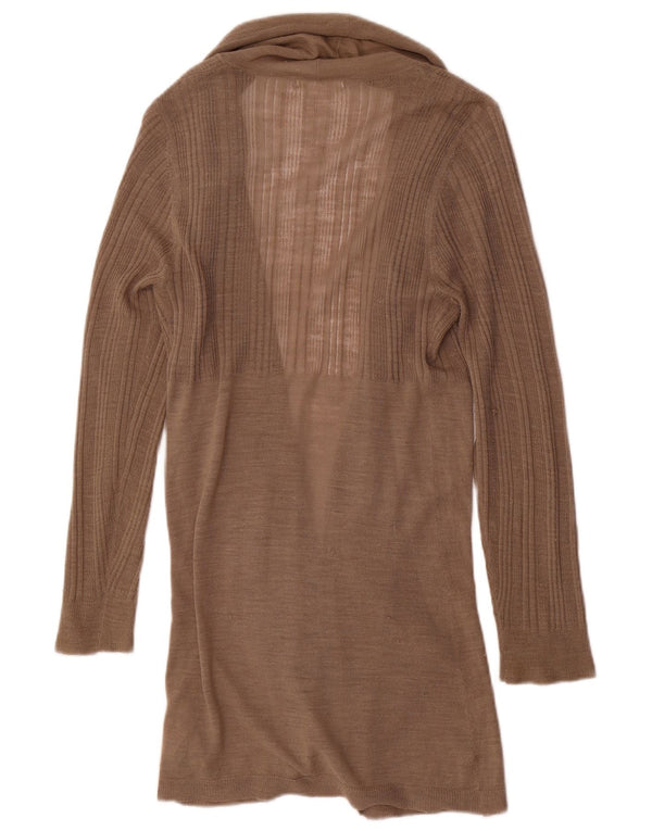 Marks & Spencer Damski sweter rozpinany o długim kroju, UK 14, średni brąz