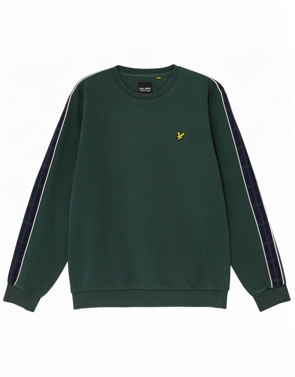 Męska bluza z grafiką Lyle & Scott XL, zielona, bawełniana w bloki kolorów