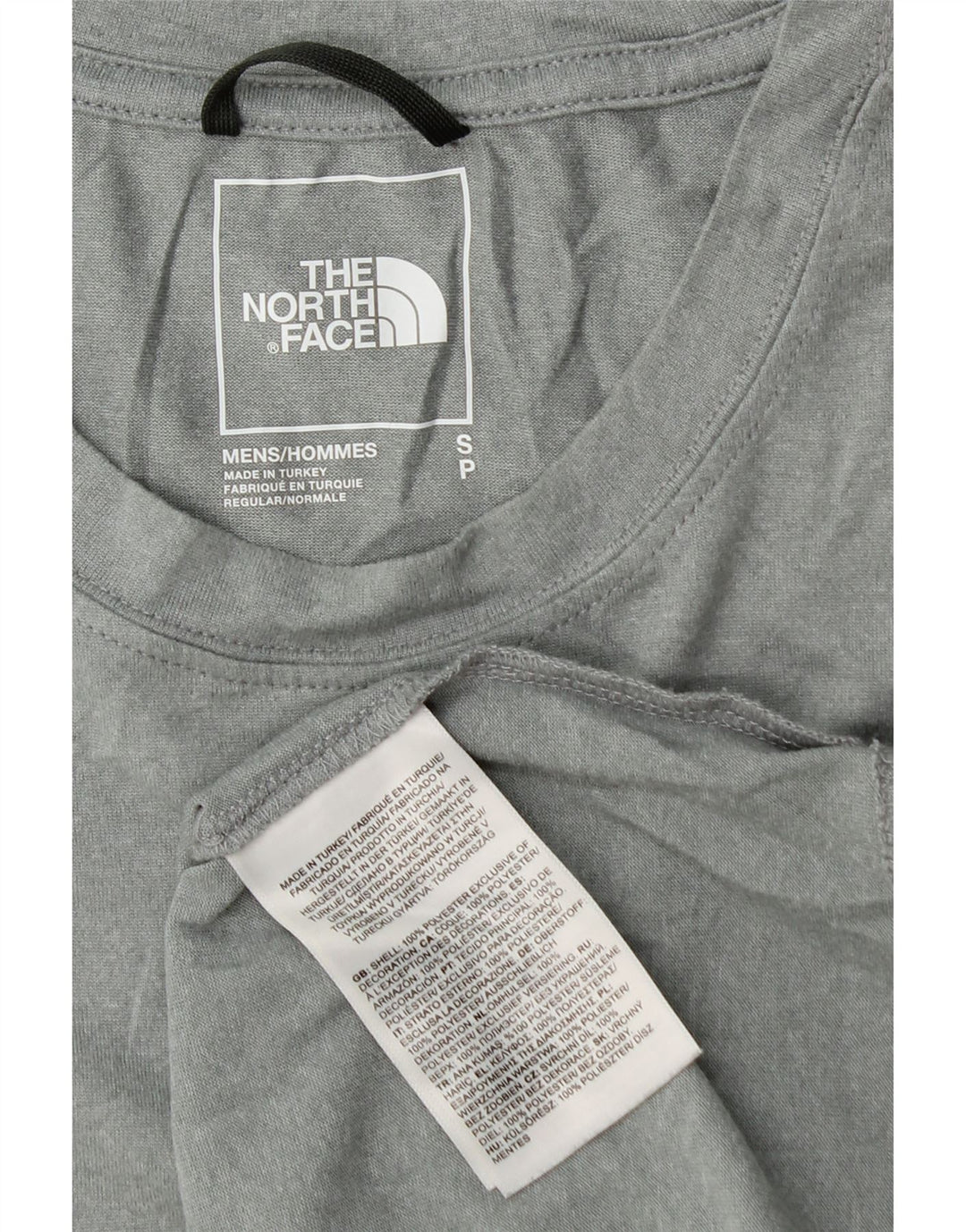 T-shirt męski The North Face, mały, szary, poliestrowy