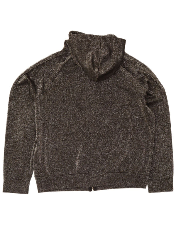 Damski sweter z kapturem i zamkiem Juicy Couture UK 16, duży, szary, nakrapiany poliester