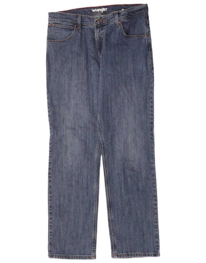 Męskie proste dżinsy Wrangler W35 L32, niebieskie, bawełniane