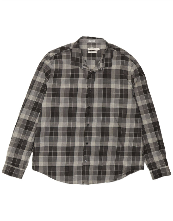 Koszula męska Calvin Klein 2XL, bawełniana szara krata