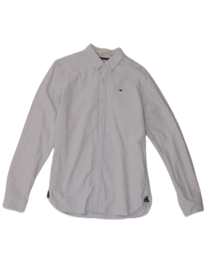 Koszula męska Tommy Hilfiger, mała, niebieska, bawełniana