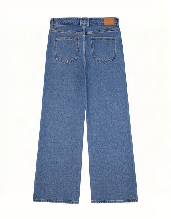 Damskie jeansy z szeroką nogawką Zara EU 40 Medium W30 L32 Niebieskie bawełniane