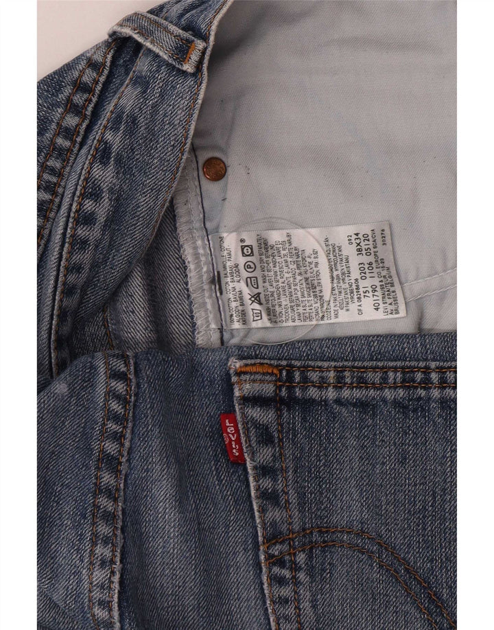 Męskie proste dżinsy Levi's W38 L26, niebieska bawełna