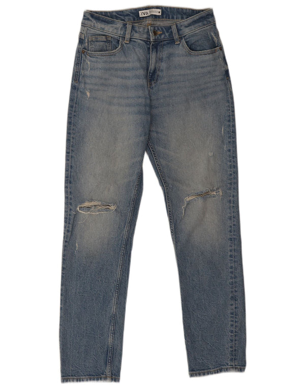 Damskie jeansy Zara w trudnej sytuacji, EU 36 XS W26 L28 Niebieskie
