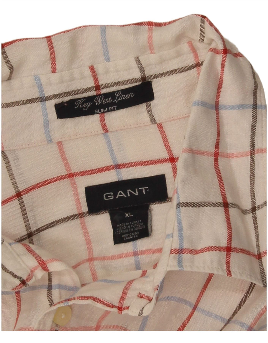 Męska koszula slim fit Gant XL w białą kratkę
