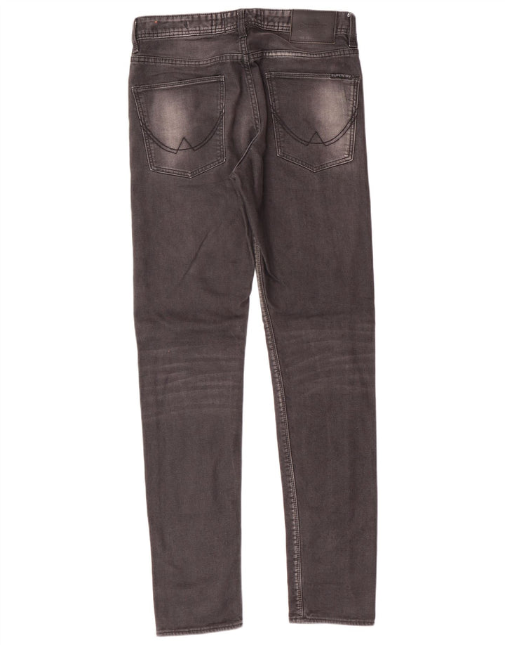 SUPERDRY Męskie wąskie dżinsy W30 L32 Szara bawełna
