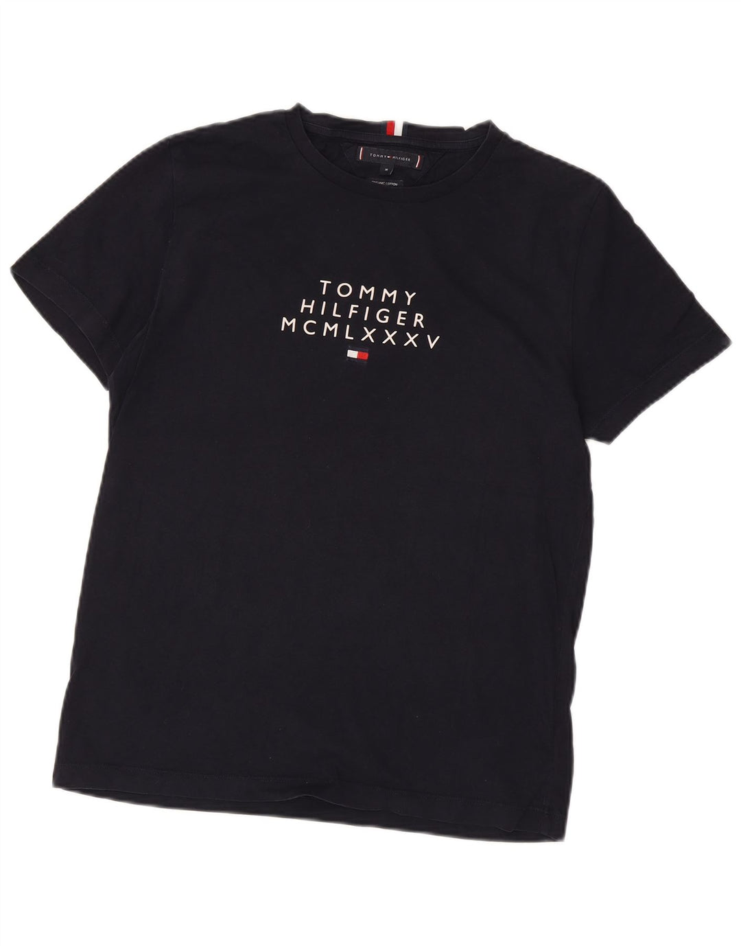 Męska koszulka z grafiką Tommy Hilfiger Top, średnia, granatowa bawełna