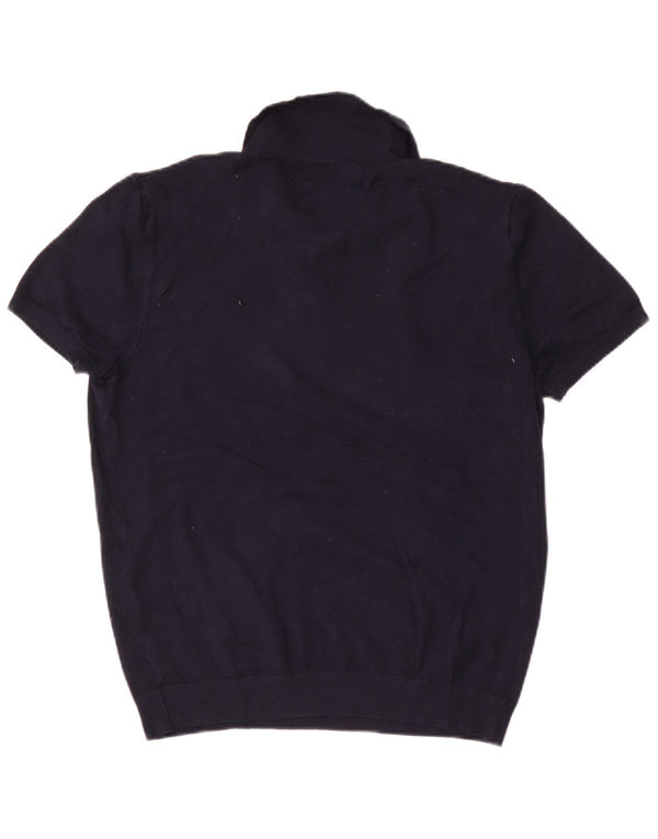 Zara Womens Polo Shirt UK 14 Large Navy Blue Viscose
