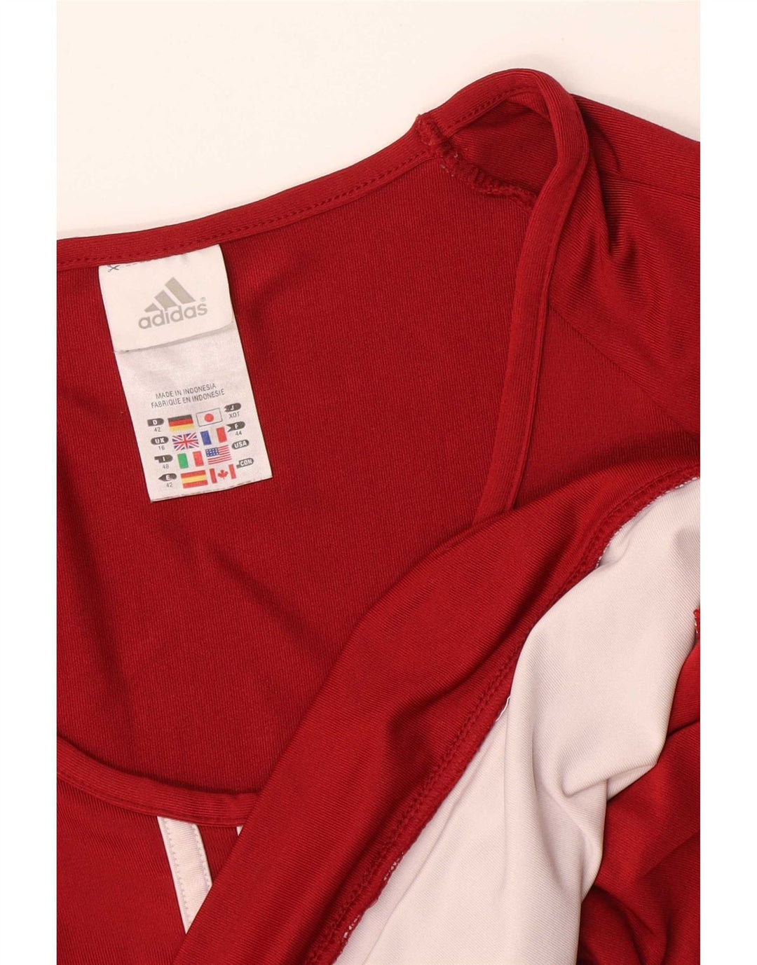 Damska koszulka Adidas Top UK 16, duża, czerwona, poliamidowa