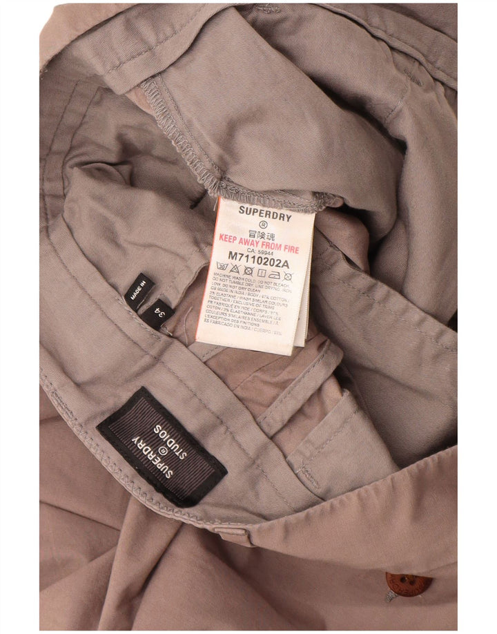 Męskie spodenki Chino SUPERDRY W34, duże, brązowe, bawełniane