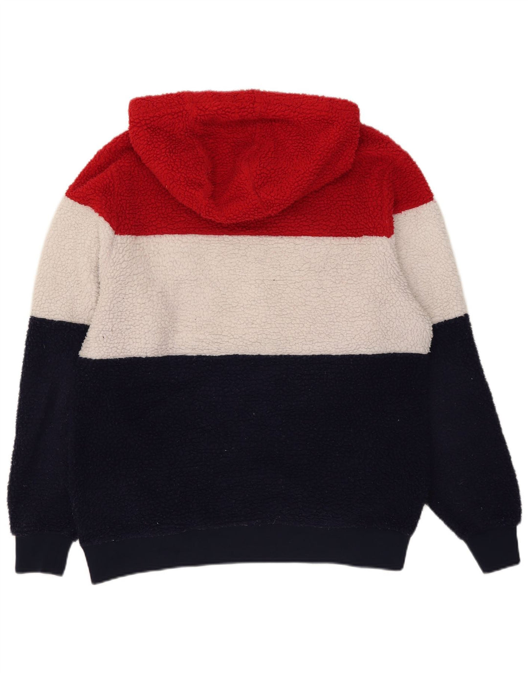FILA Męski sweter polarowy z kapturem i grafiką, średni wielokolorowy blok kolorów