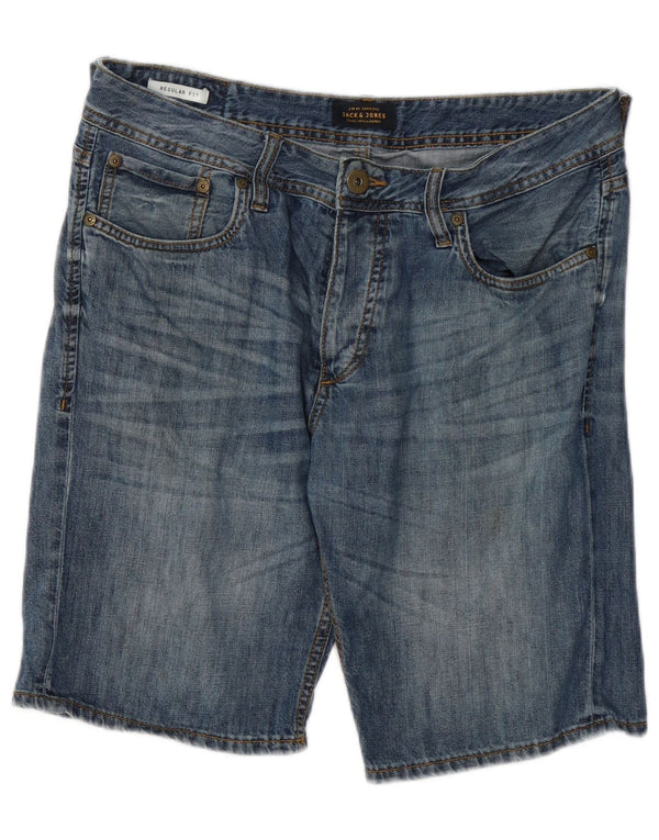 Męskie spodenki jeansowe Jack & Jones o regularnym kroju, średnie W32, niebieska bawełna