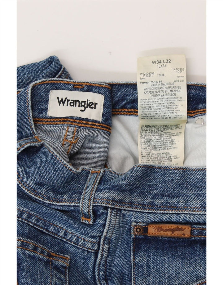 Męskie jeansy WRANGLER Texas Straight W34 L32 Niebieskie, bawełniane