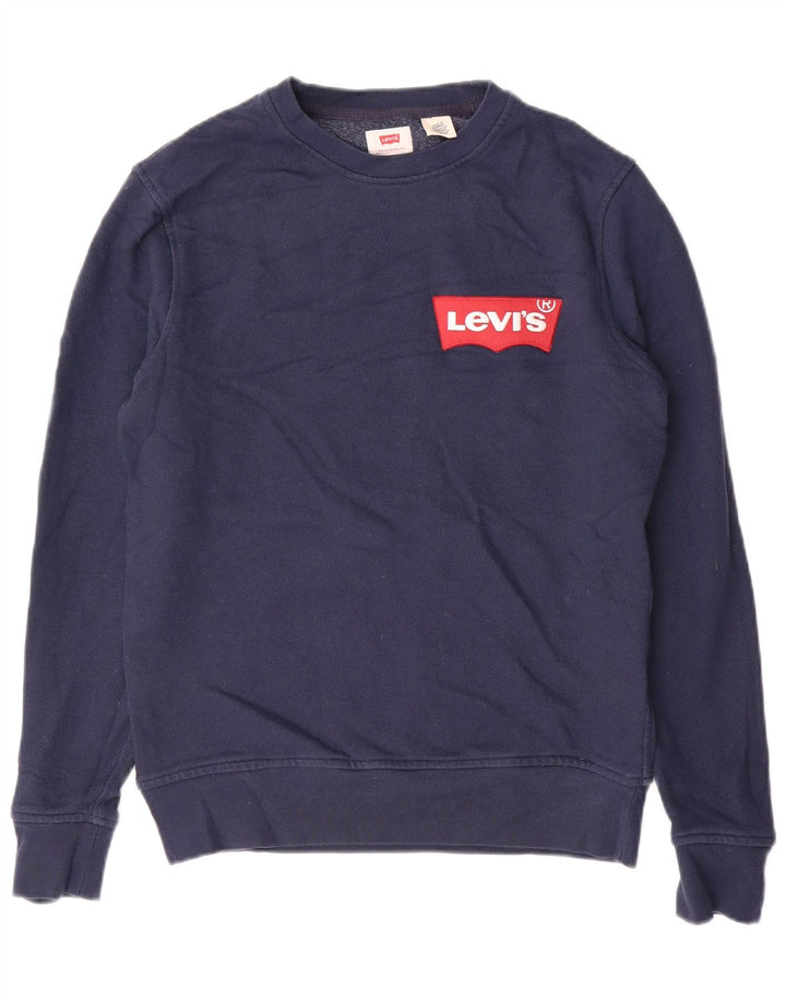 Męska bluza z grafiką LEVI'S, mała, granatowa, bawełniana