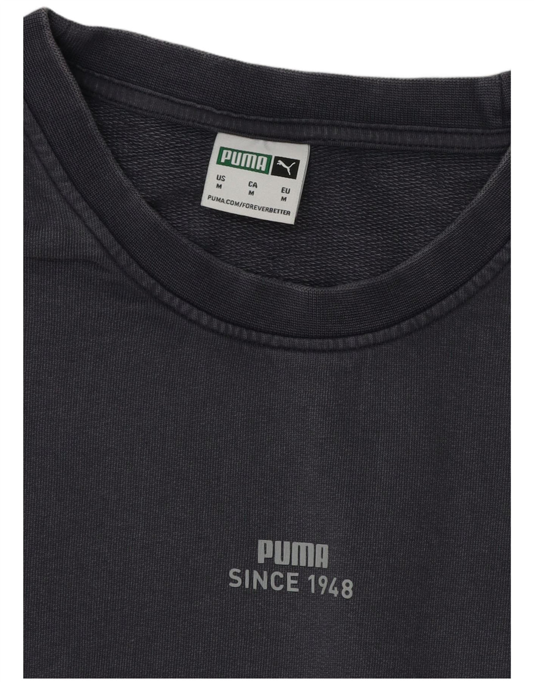 PUMA Mens Sweatshirt Jumper Medium Grey Cotton