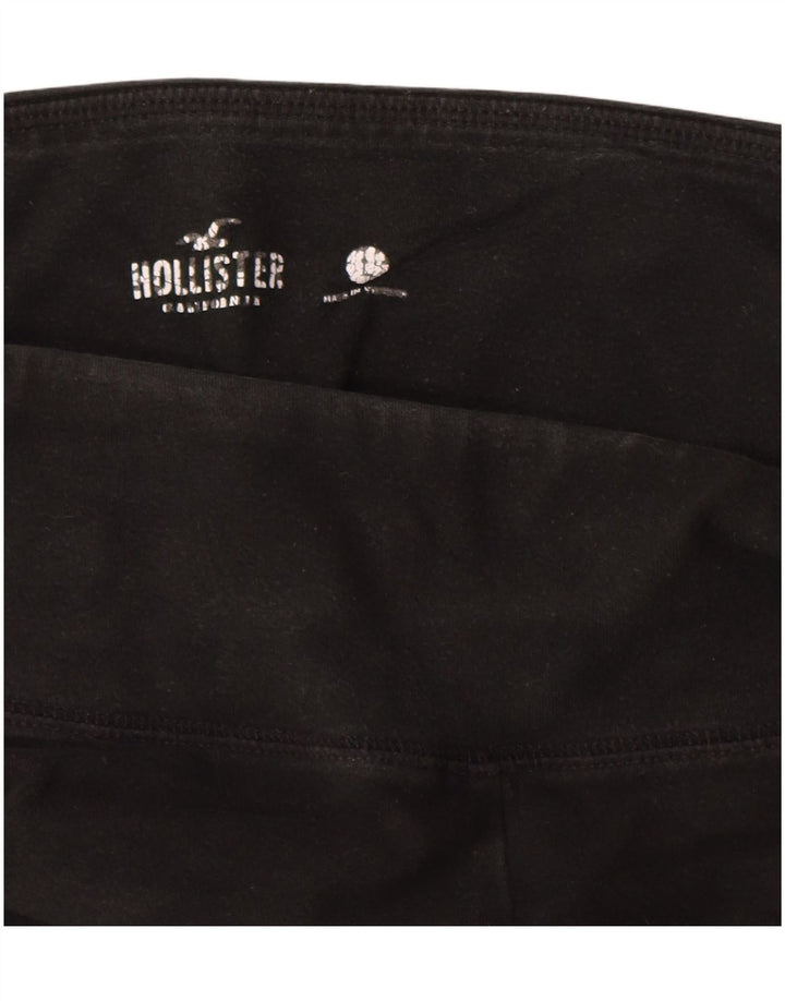 Damskie legginsy z grafiką HOLLISTER UK 14, duże, czarne, bawełniane